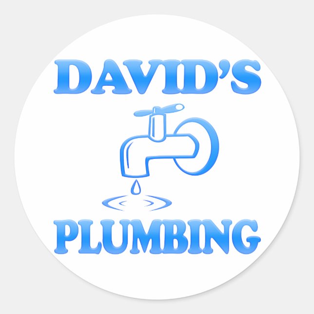 David's Plumbing Classic Round Sticker (Front)