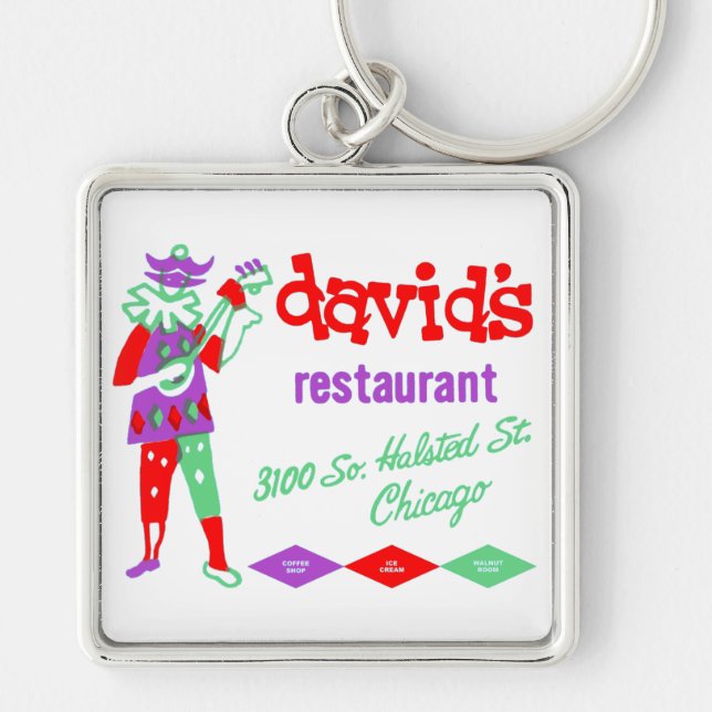 David's Restaurant, Bridgeport Chicago, IL Keychain (Front)