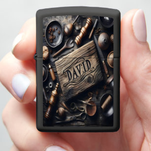 David's Rustic Tabletop Zippo Lighter