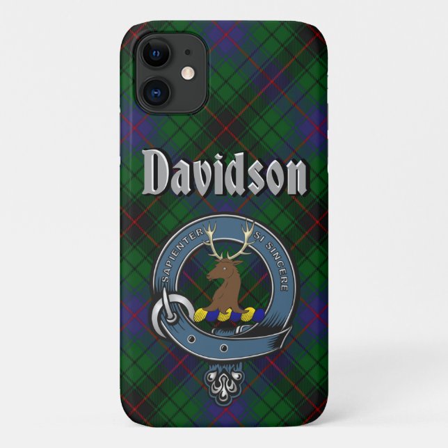 Davidson Clan Badge & Tartan Phone Case (Back)