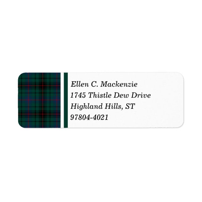 Davidson Clan Dark Green Scottish Tartan Label (Front)