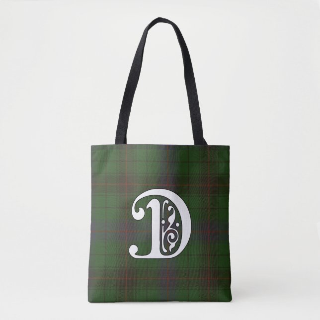 Davidson Clan Tartan Monogram Tote Bag (Front)