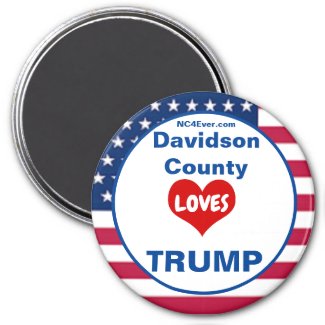 Davidson County LOVES TRUMP Patriotic Fridge Magnet