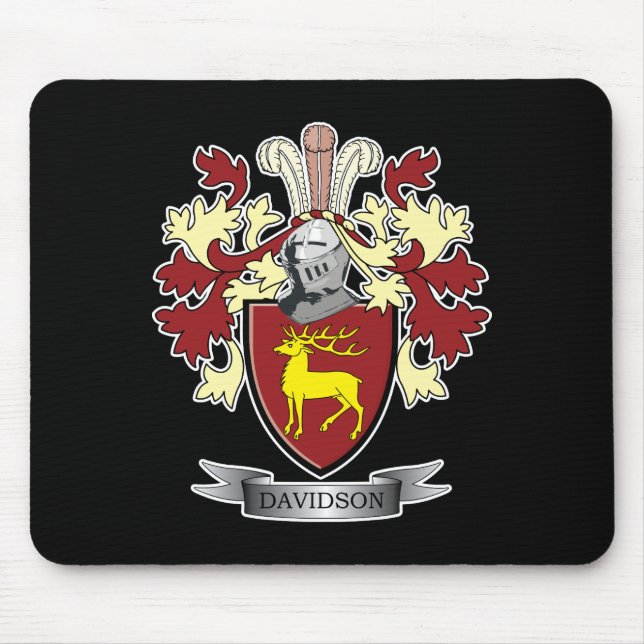Davidson Family Crest Coat of Arms Mouse Pad (Front)