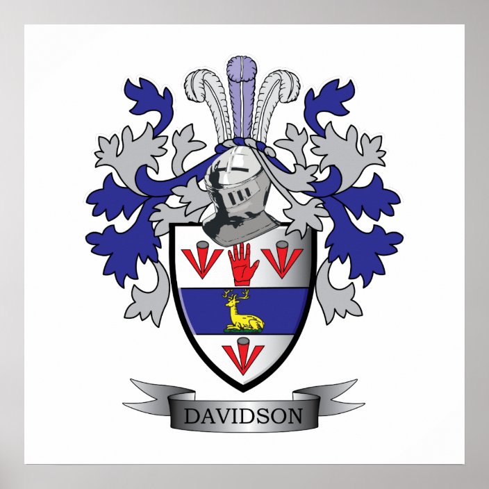 Davidson Family Crest Coat of Arms Poster | Zazzle.com