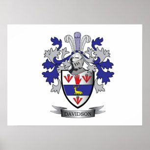 Davidson Family Crest Coat of Arms Poster