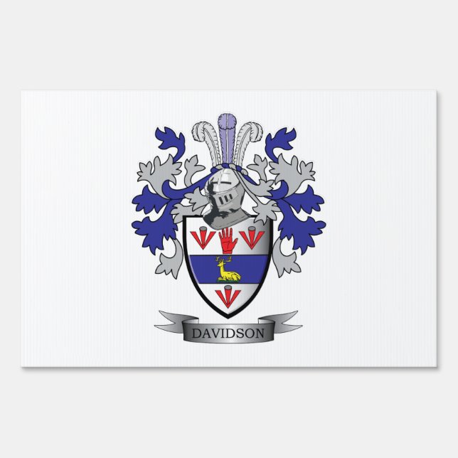 Davidson Family Crest Coat of Arms Sign (Front)