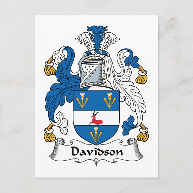 Davidson Family Crest Postcard (Front)