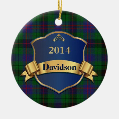 Davidson Tartan Plaid Custom Ornament