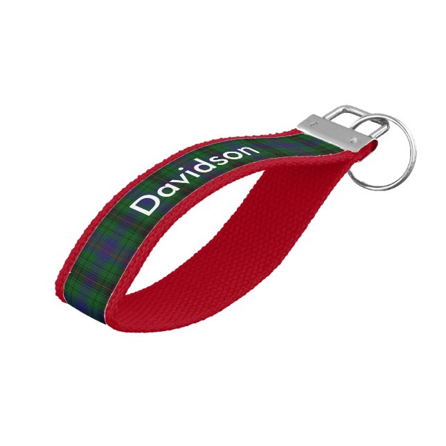 Davidson Tartan Plaid Wrist Key Chain (Angled Up)