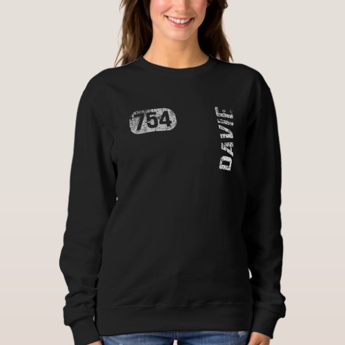 Davie Florida 754 Area Code Vintage Retro Sweatshirt