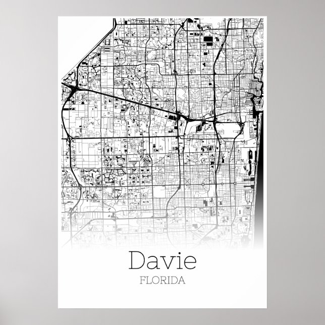Davie Map - Florida - City Map Poster (Front)