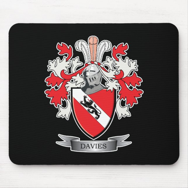 Davies Family Crest Coat of Arms Mouse Pad (Front)