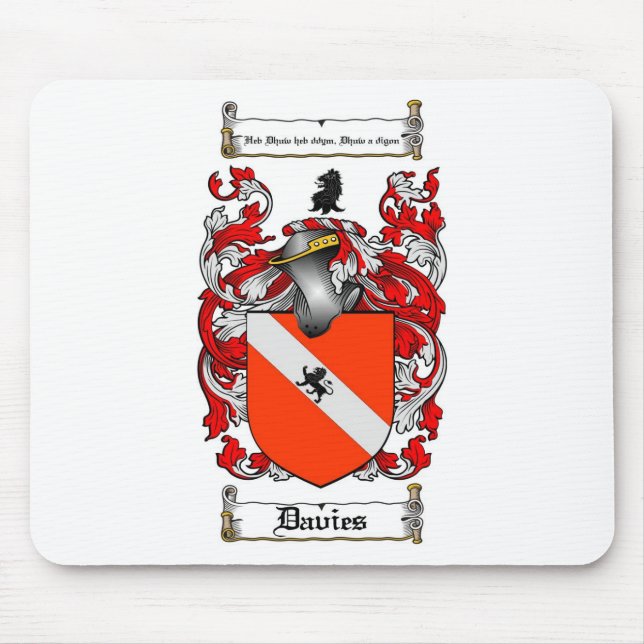 DAVIES FAMILY CREST -  DAVIES COAT OF ARMS MOUSE PAD (Front)