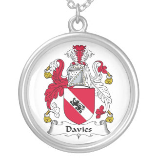 Davies Family Crest Silver Plated Necklace