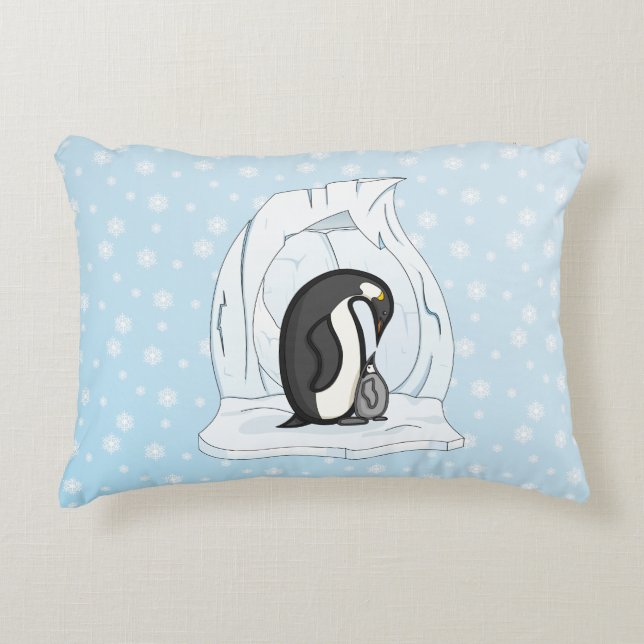 Davin and Annie the Penguins Accent Pillow (Front)