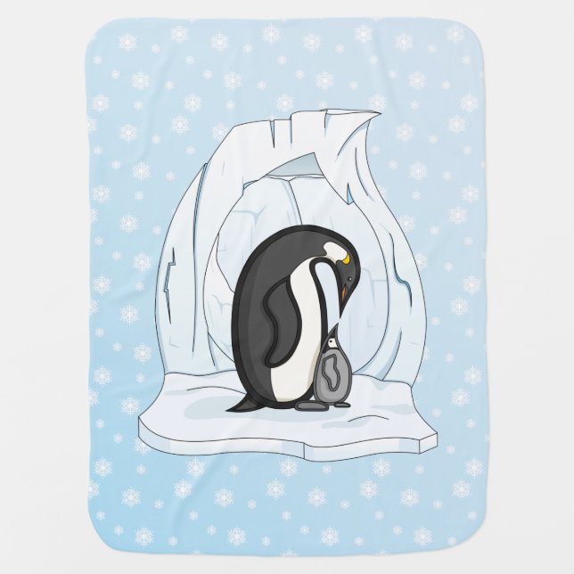 Davin and Annie the Penguins Baby Blanket (Front)