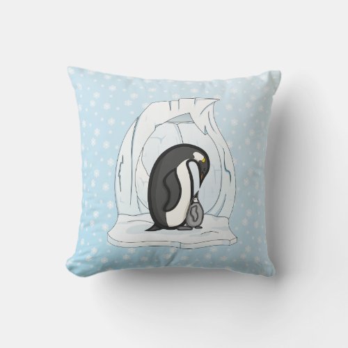 Davin and Annie the Penguins Throw Pillow