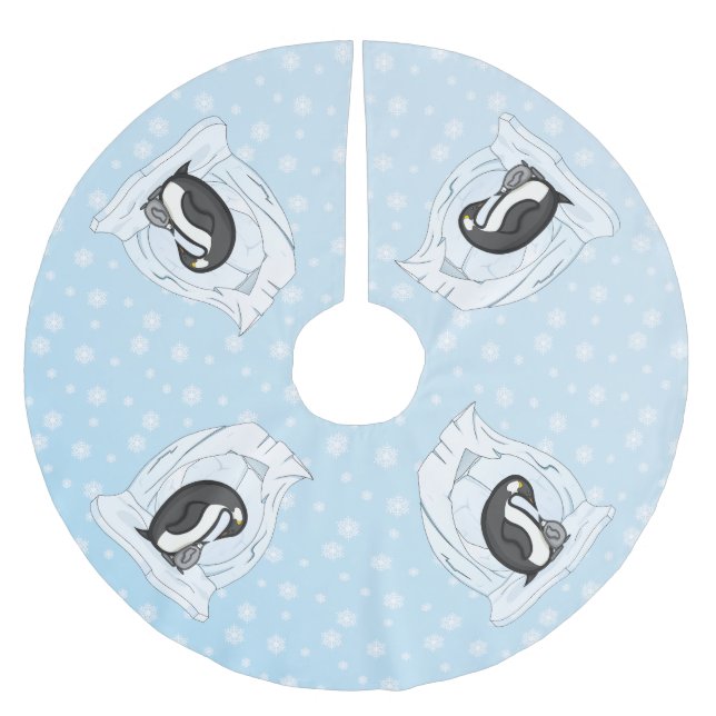 Davin and Annie the Penguins Tree Skirt (Front)