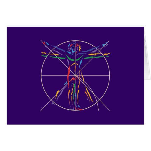 DaVinci Anatomy Man in Chakra Colors (Front Horizontal)
