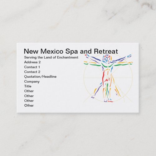 DaVinci Anatomy Man in Chakra Colors Business Card Templates