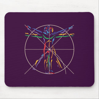 DaVinci Anatomy Man in Chakra Colors Mouse Pad