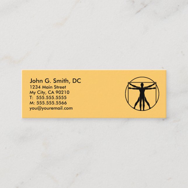 DaVinci Logo Mini Referral Chiropractor Mini Business Card (Front)