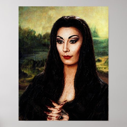 DaVinci Morticia Addams Mashup  Poster