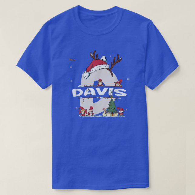 Davis Christmas Shirt w Davis Name for funny Xmas  (Design Front)