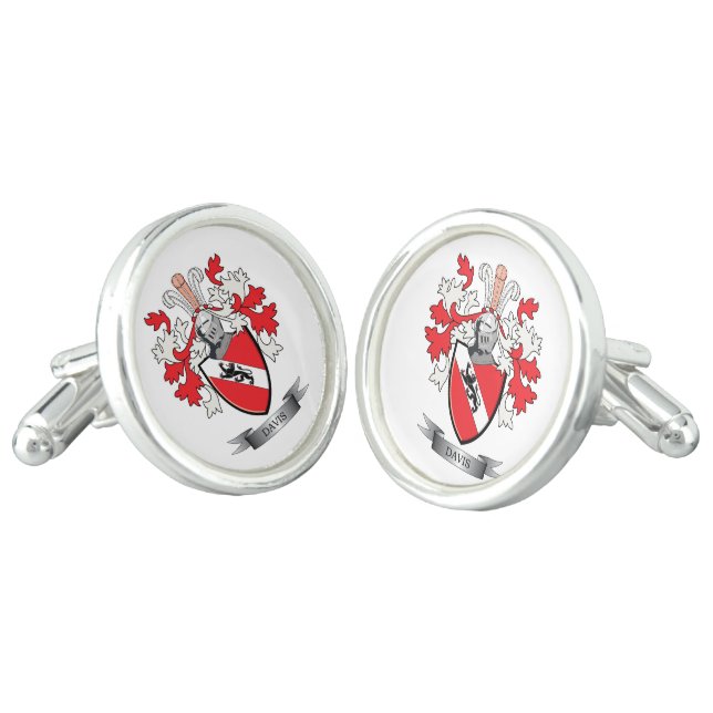 Davis Coat of Arms Cufflinks (Angled)