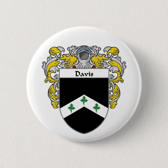 Davis Coat of Arms (Mantled) Button (Front)