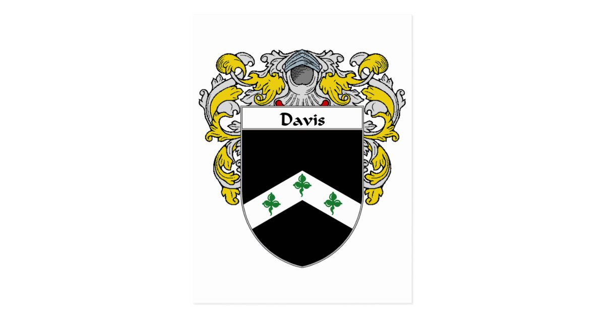 Davis Coat of Arms (Mantled) Postcard