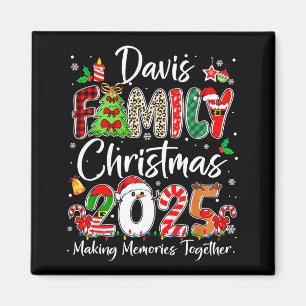 Davis Family Christmas 2025 Matching Pjs Xmas Squa Magnet