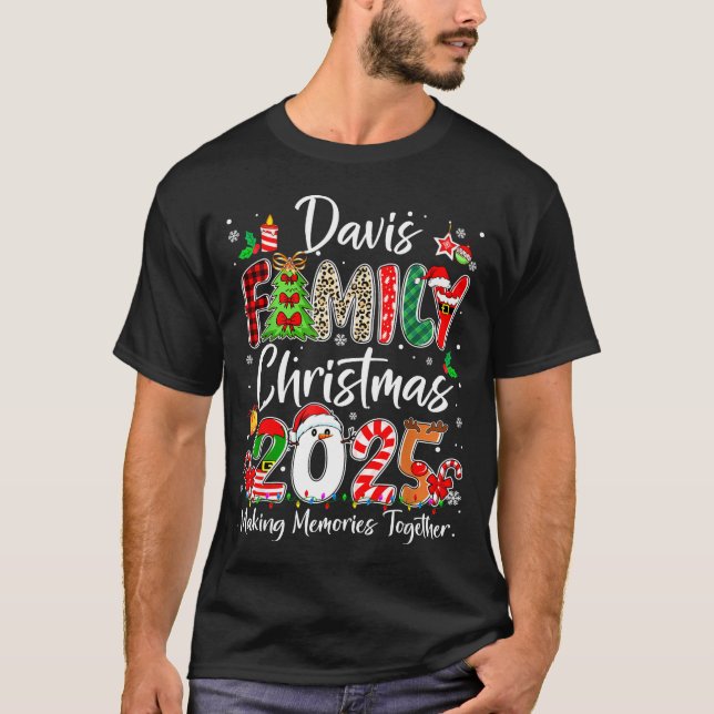Davis Family Christmas 2025 Matching Pjs Xmas Squa T-Shirt (Front)