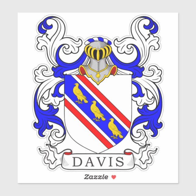 Davis Family Crest Sticker (Sheet)