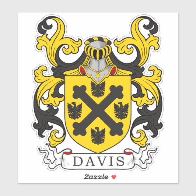 Davis Family Crest Sticker (Sheet)