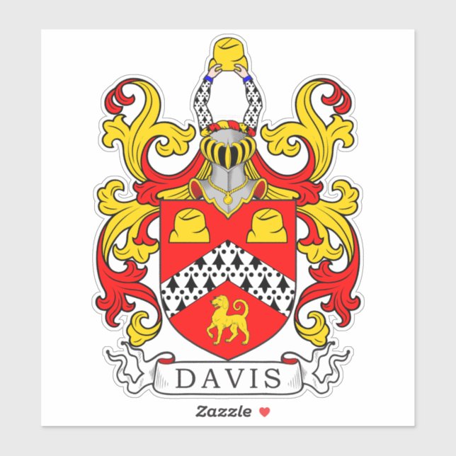 Davis Family Crest Sticker (Sheet)
