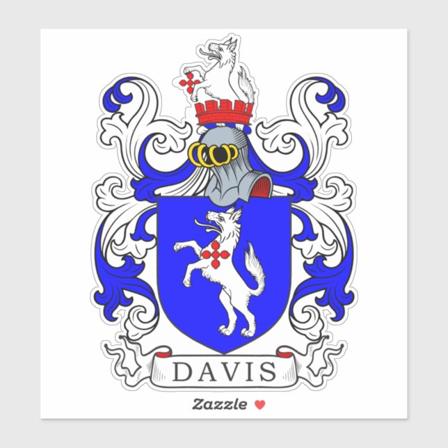 Davis Family Crest Sticker (Sheet)