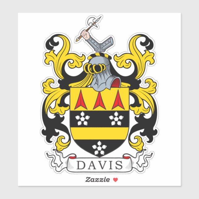 Davis Family Crest Sticker (Sheet)