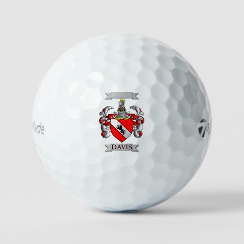 DAVIS FAMILY NAME SHIELD AND CREST GOLF BALL