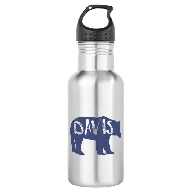 Davis West Virginia Bear Stainless Steel Water Bottle (Front)