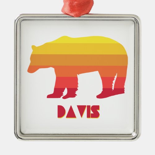 Davis West Virginia Rainbow Bear Metal Ornament