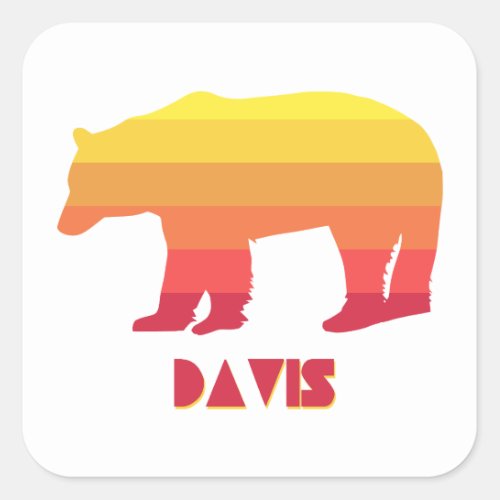 Davis West Virginia Rainbow Bear Square Sticker