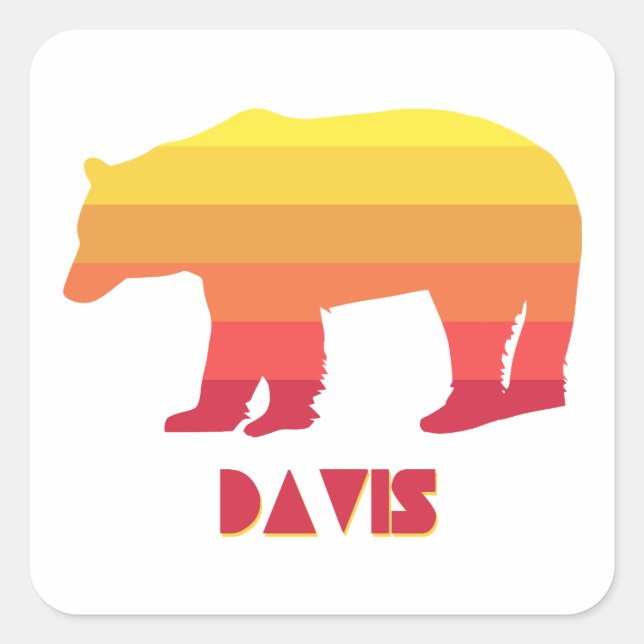 Davis West Virginia Rainbow Bear Square Sticker (Front)