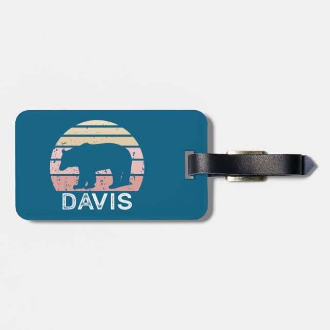 Davis West Virginia Retro Bear Luggage Tag (Back Horizontal)