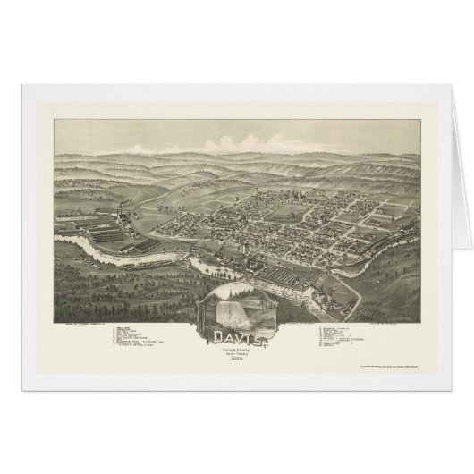Davis, WV Panoramic Map - 1898 Cards (Front Horizontal)