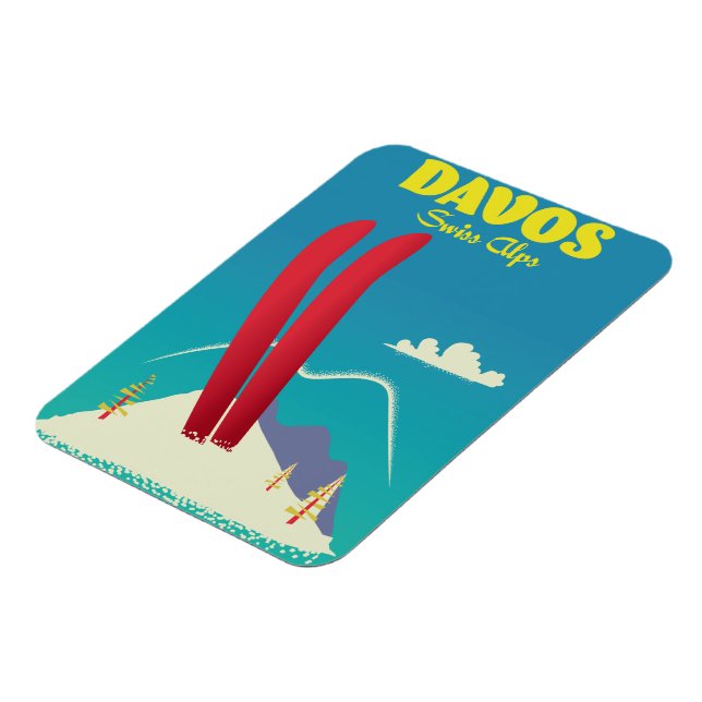Davos Swiss Alps Magnet (Left Side)