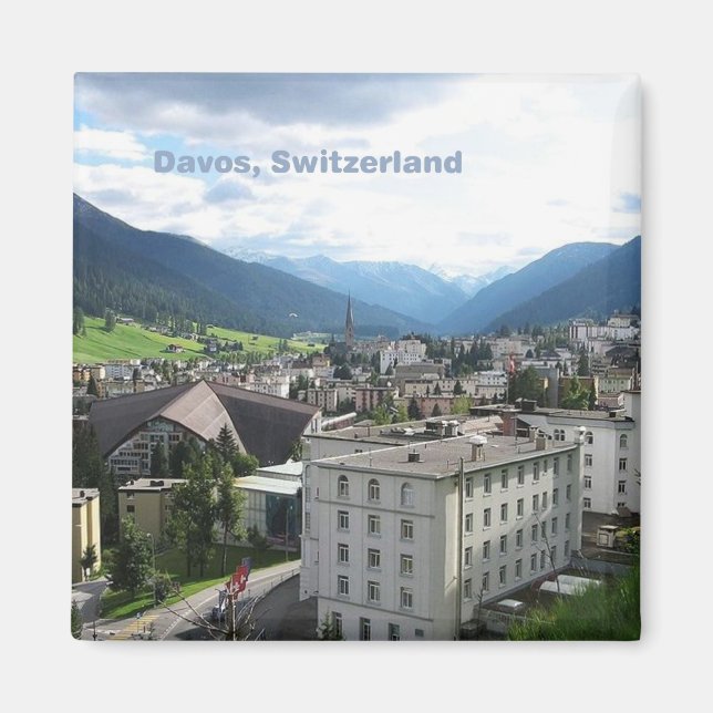 Davos Switzerland Photo Souvenir Fridge Magnets (Front)