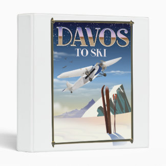 Davos Switzerland travel poster 3 Ring Binder