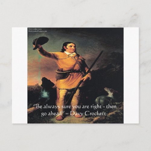 Davy Crocket Go Ahead Wisdom Quote Postcard